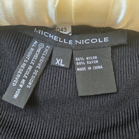 Y2K Black Beaded Sequin Sweater Size XL Floral Rose Design Whimsigoth - Picture 5 of 7